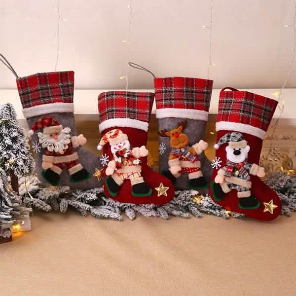 4-Pack: New Style Creative Doll Christmas Socks