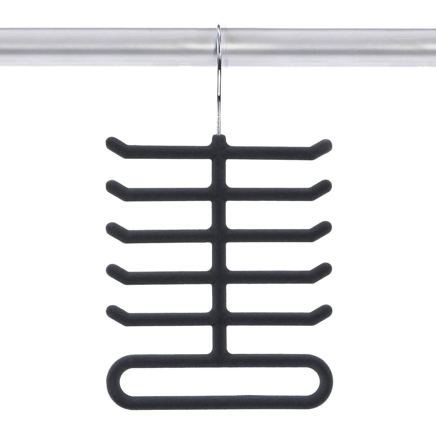 4-Pack: Non-Slip Velvet Tie Hanger Organizer Rack