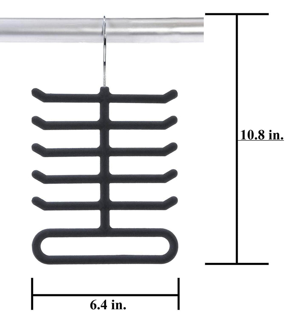 4-Pack: Non-Slip Velvet Tie Hanger Organizer Rack