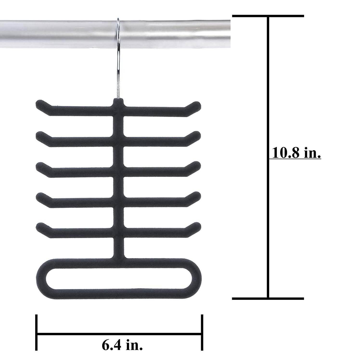 4-Pack: Non-Slip Velvet Tie Hanger Organizer Rack