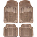 4-Pack: OxGord® Ridged Style 1st & 2nd Row Black Heavy Duty Rubber Floor Mat Set