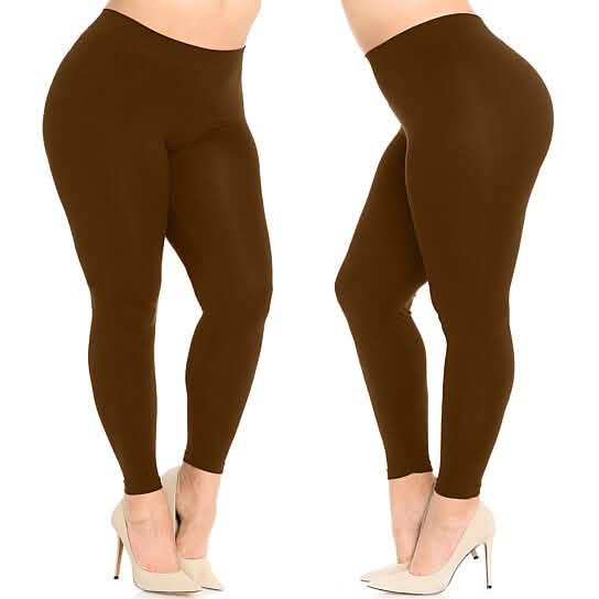 4-Pack: Plus Size Women's Ultra-Soft Stretchy Solid Yoga Leggings