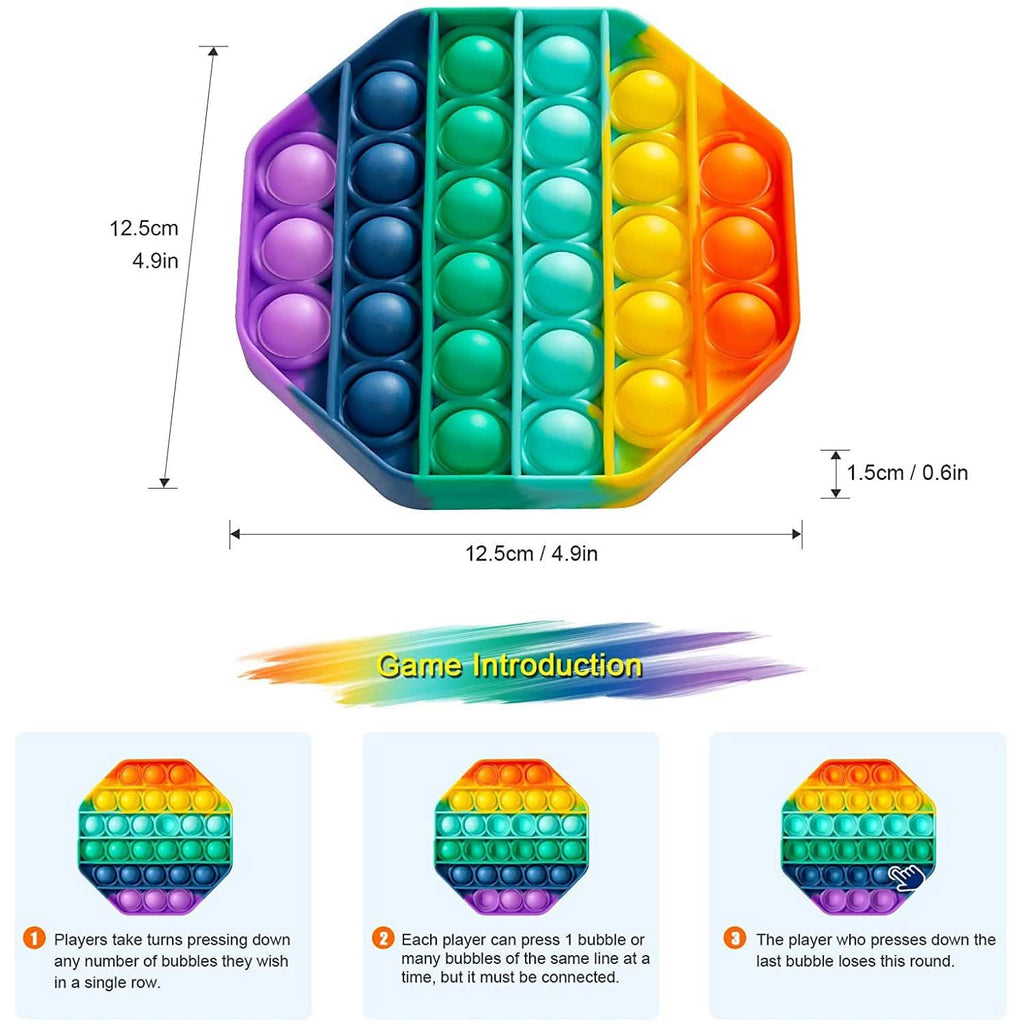 4-Pack: Rainbow Pop-It Bubble Popper