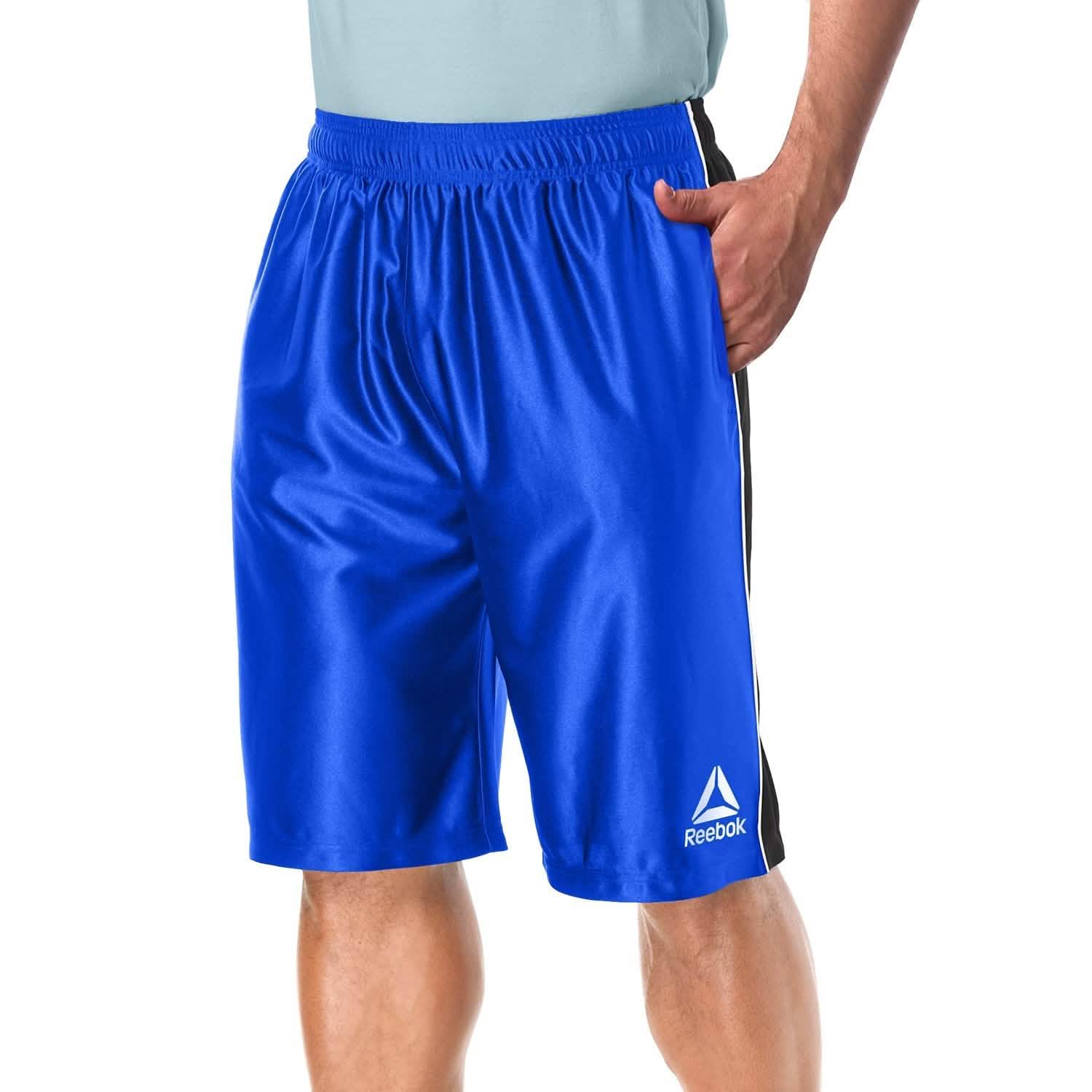 4-Pack: Reebok Men's Two Toned Athletic Performance Dazzle Shorts With Pockets