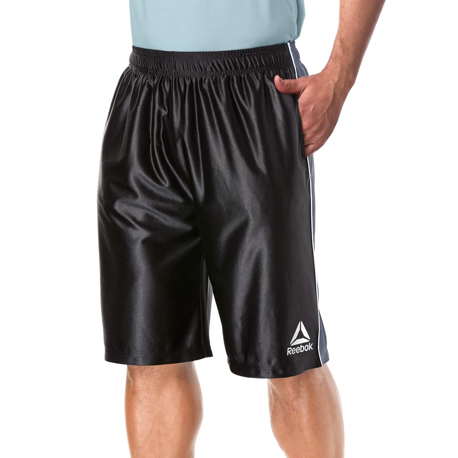 4-Pack: Reebok Men's Two Toned Athletic Performance Dazzle Shorts With Pockets