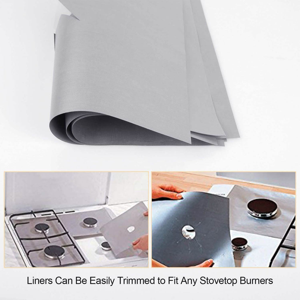 4-Pack: Reusable Nonstick Overtop Burner Protector Liner