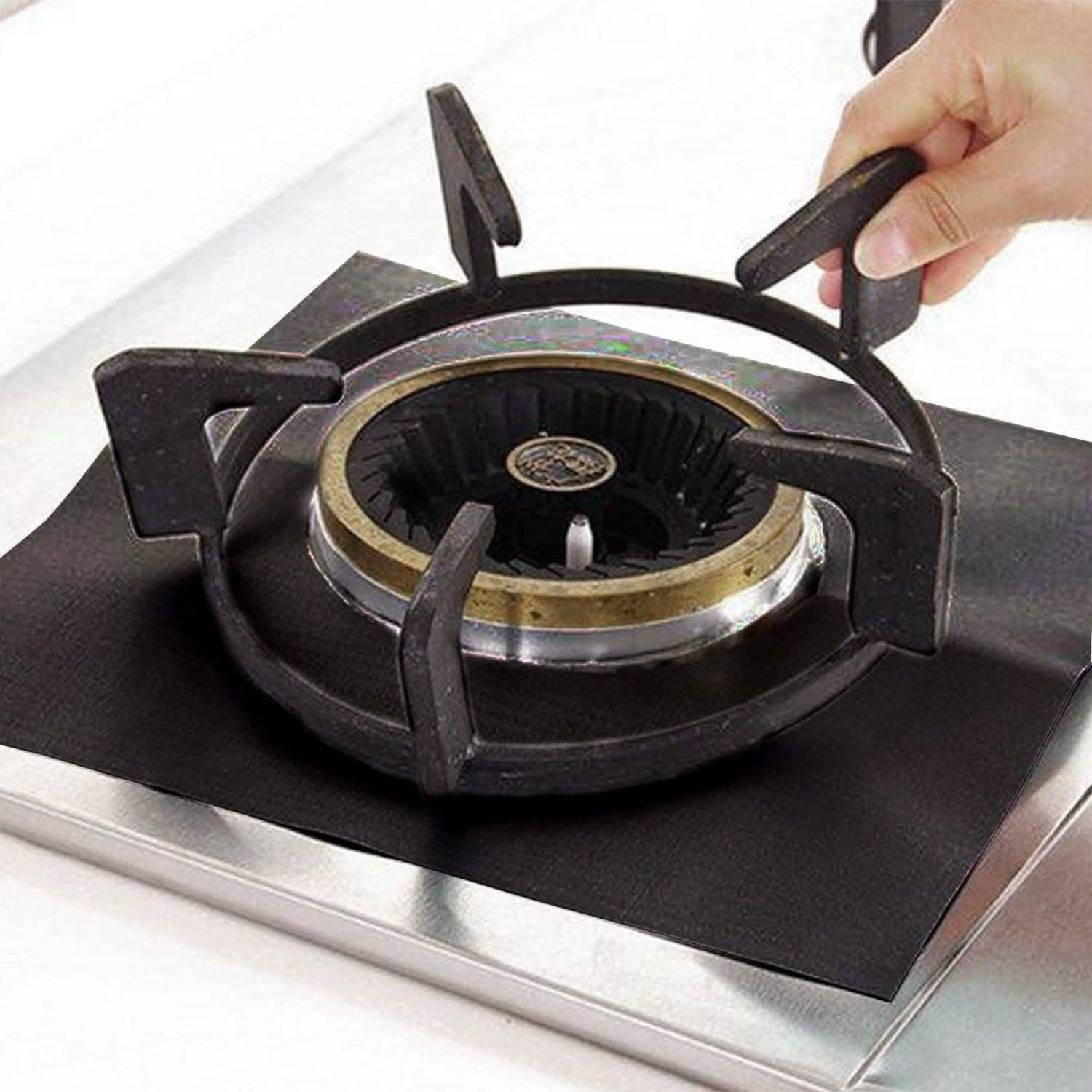 4-Pack: Reusable Nonstick Overtop Burner Protector Liner