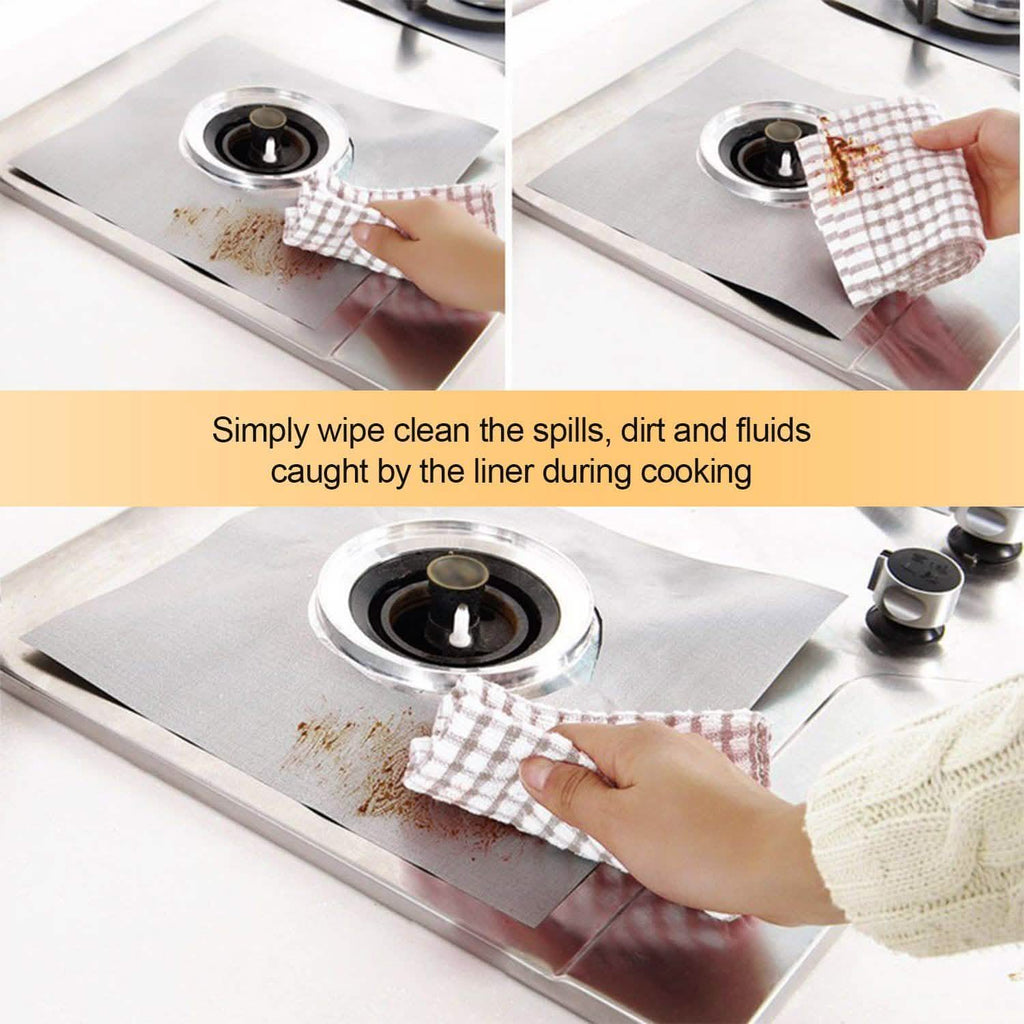 4-Pack: Reusable Nonstick Overtop Burner Protector Liner