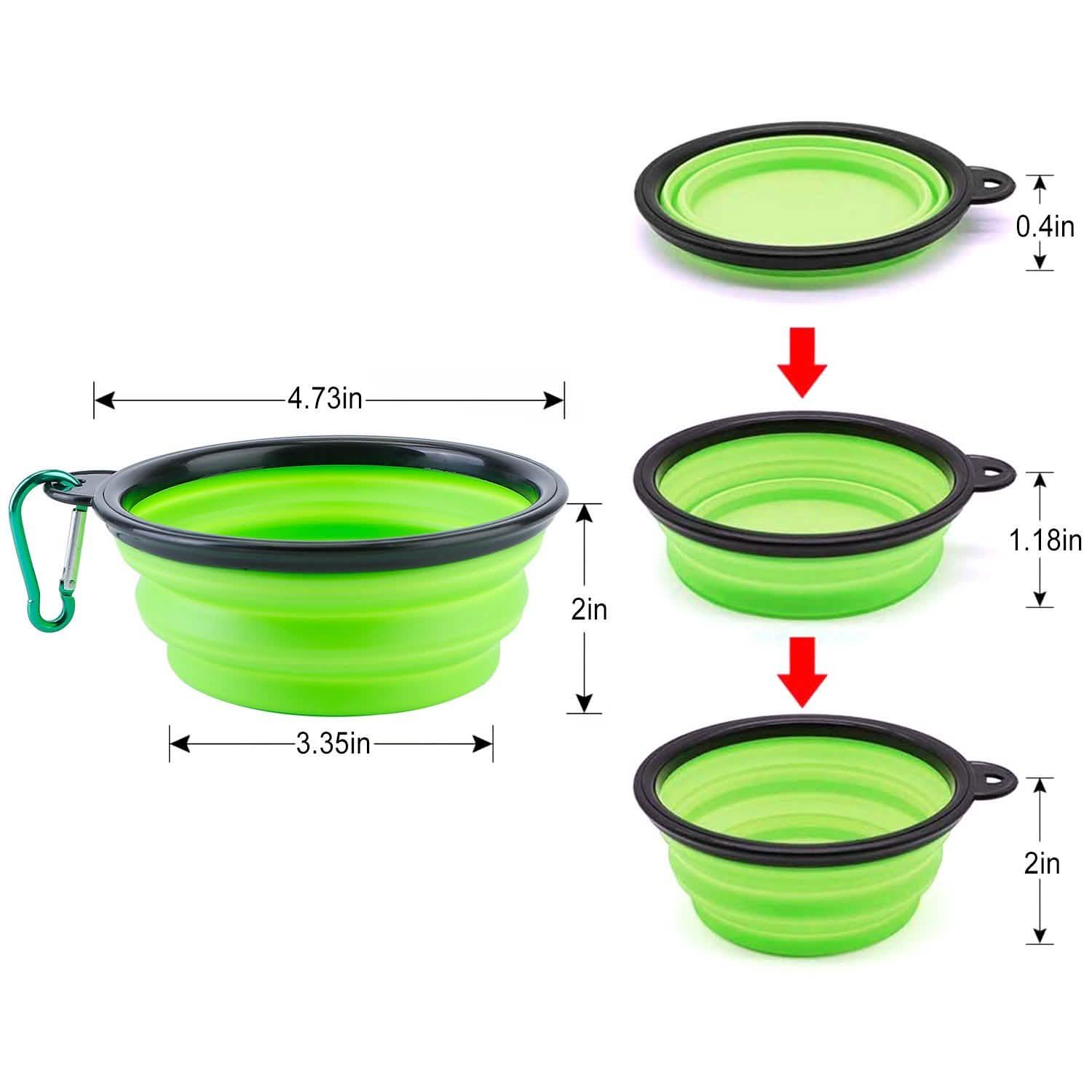 4-Pack: Silicone Collapsible Dog or Cat Food Water Bowl