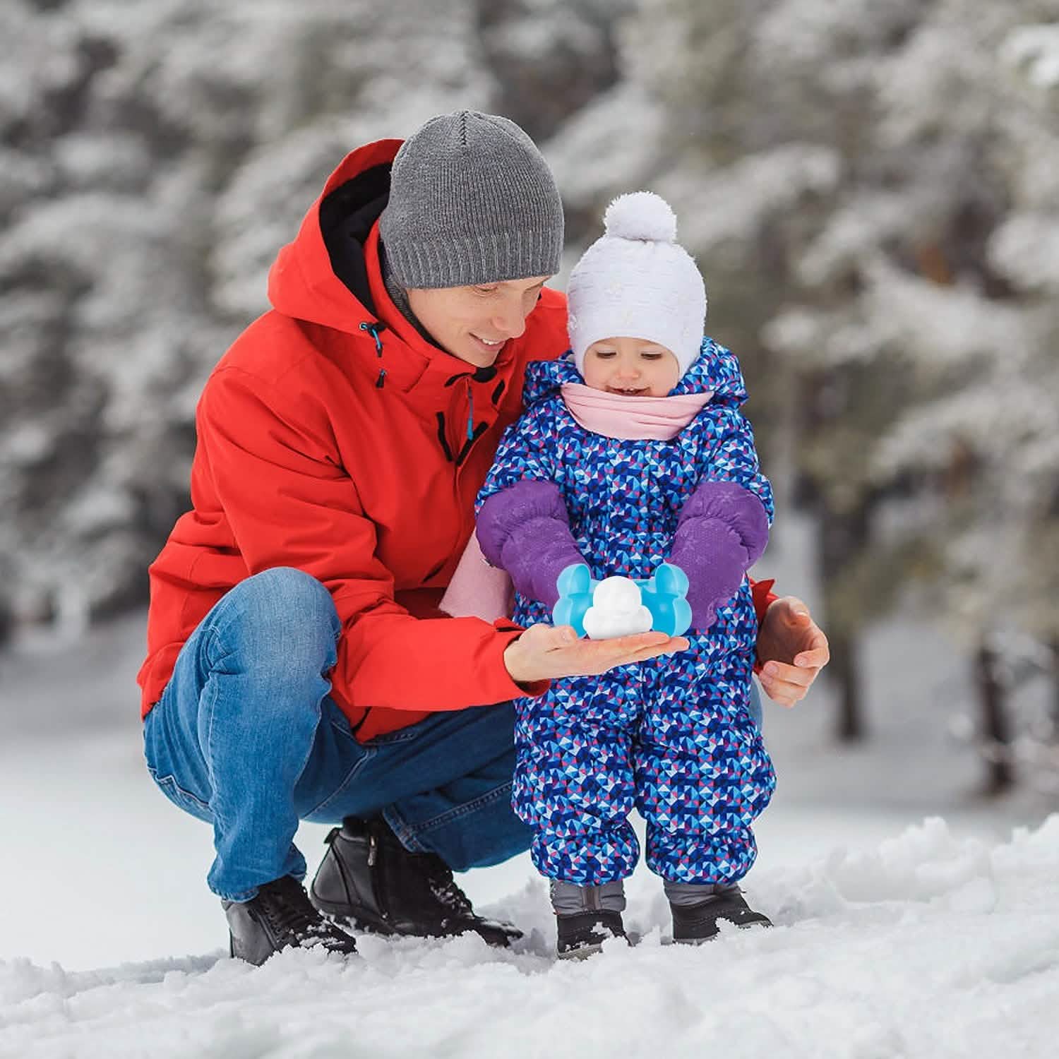 4-Pack: Snowball Makers Set Clip Snow Molds