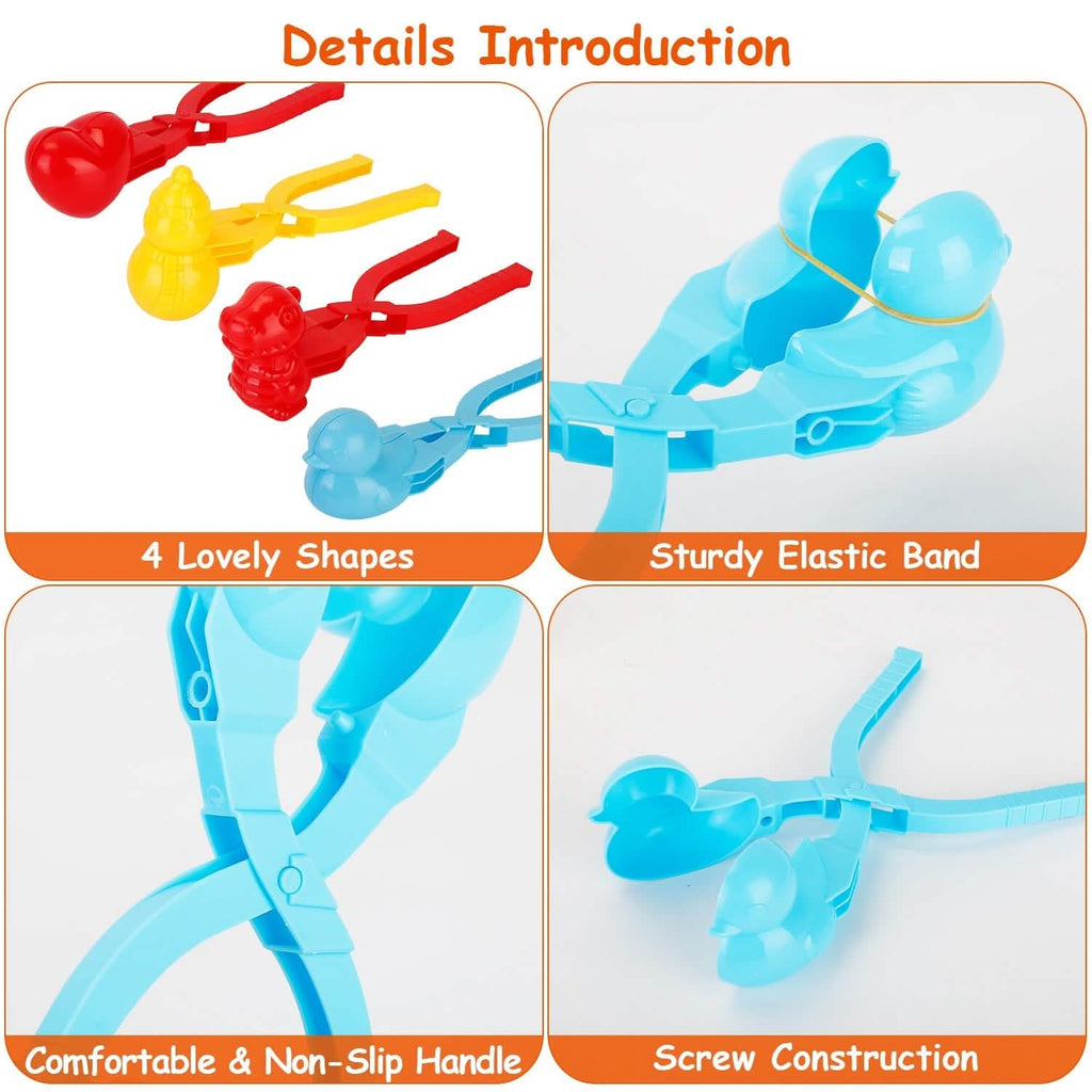 4-Pack: Snowball Makers Set Clip Snow Molds