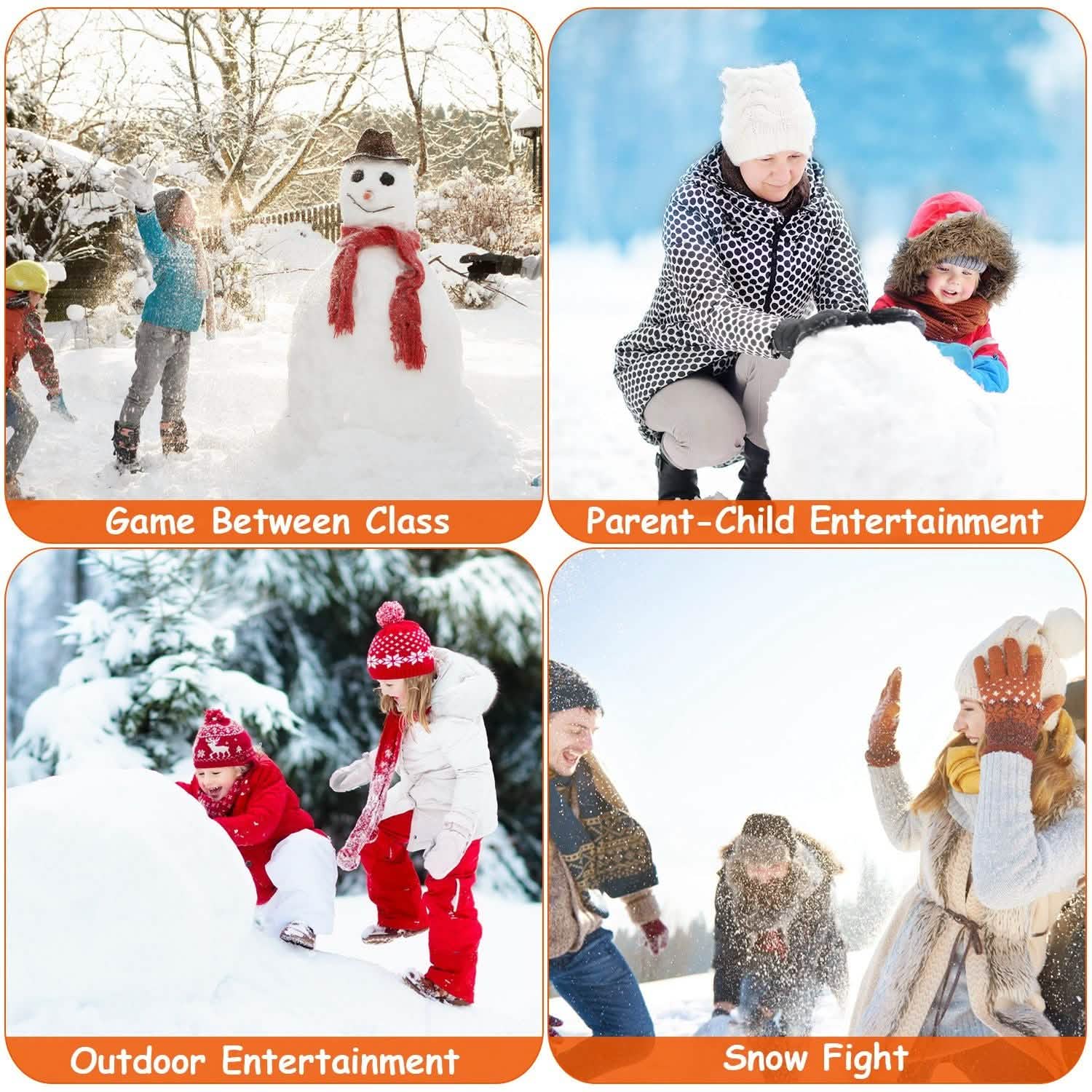 4-Pack: Snowball Makers Set Clip Snow Molds