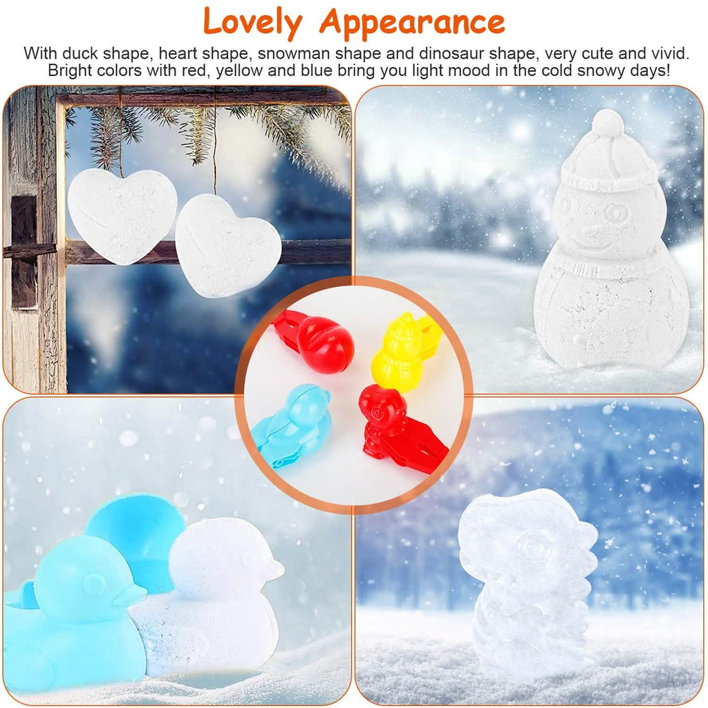 4-Pack: Snowball Makers Set Clip Snow Molds