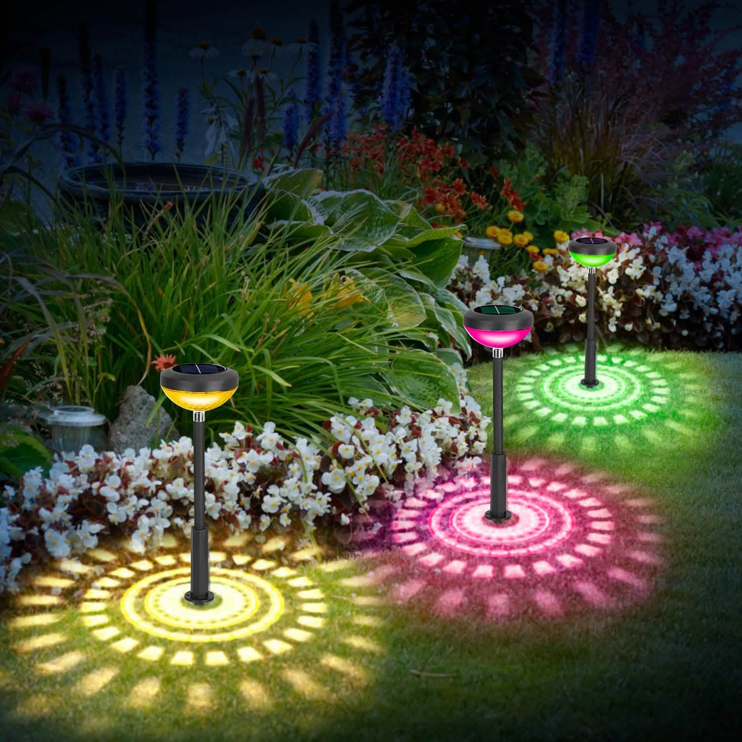 4-Pack: Solar Pathway Color Changing Garden Light