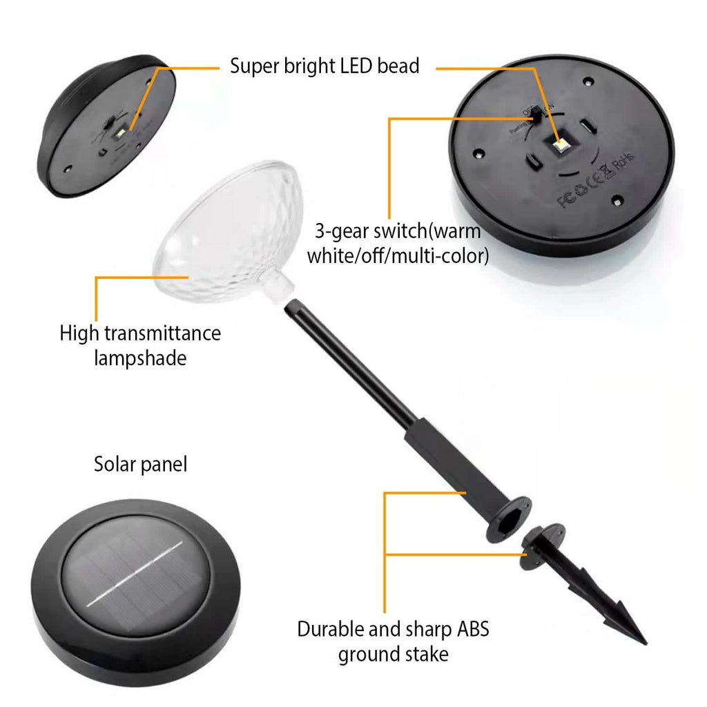 4-Pack: Solar Pathway Color Changing Garden Light