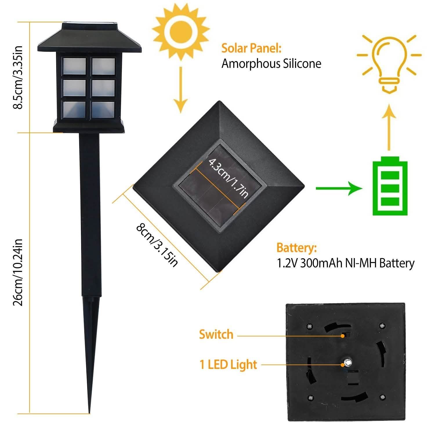 4-Pack: Solar Pathway Lights
