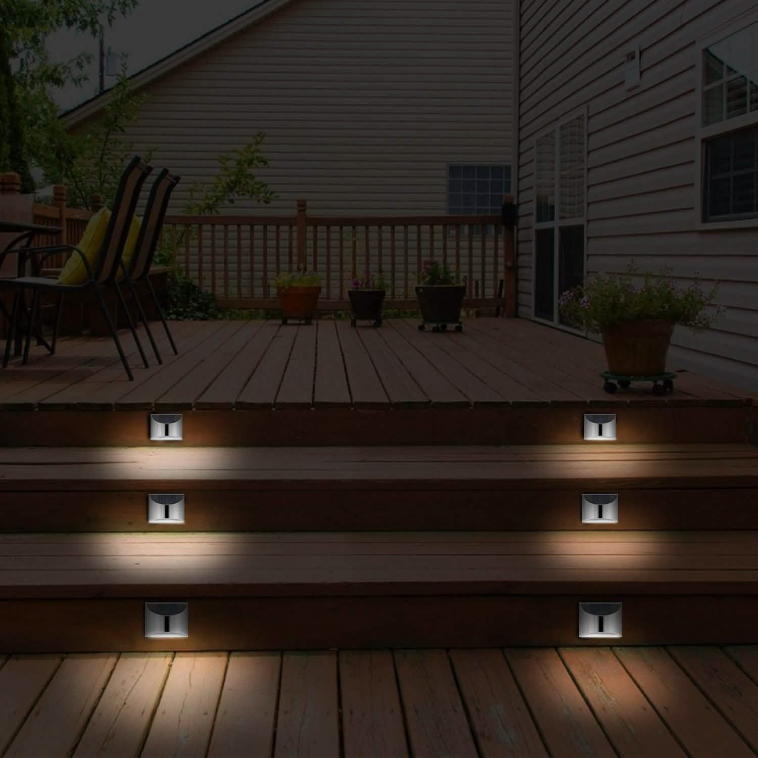 4-Pack: Solar Powered Deck Lights
