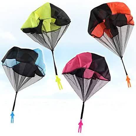 4-Pack: Tangle Free Throwing Toy Parachute