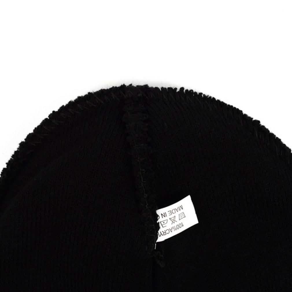 4-Pack: Thermal Windproof Winter Black Beanie Hat