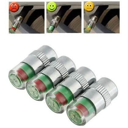 4-Pack: Tire Valve Stem Caps Pressure Monitor