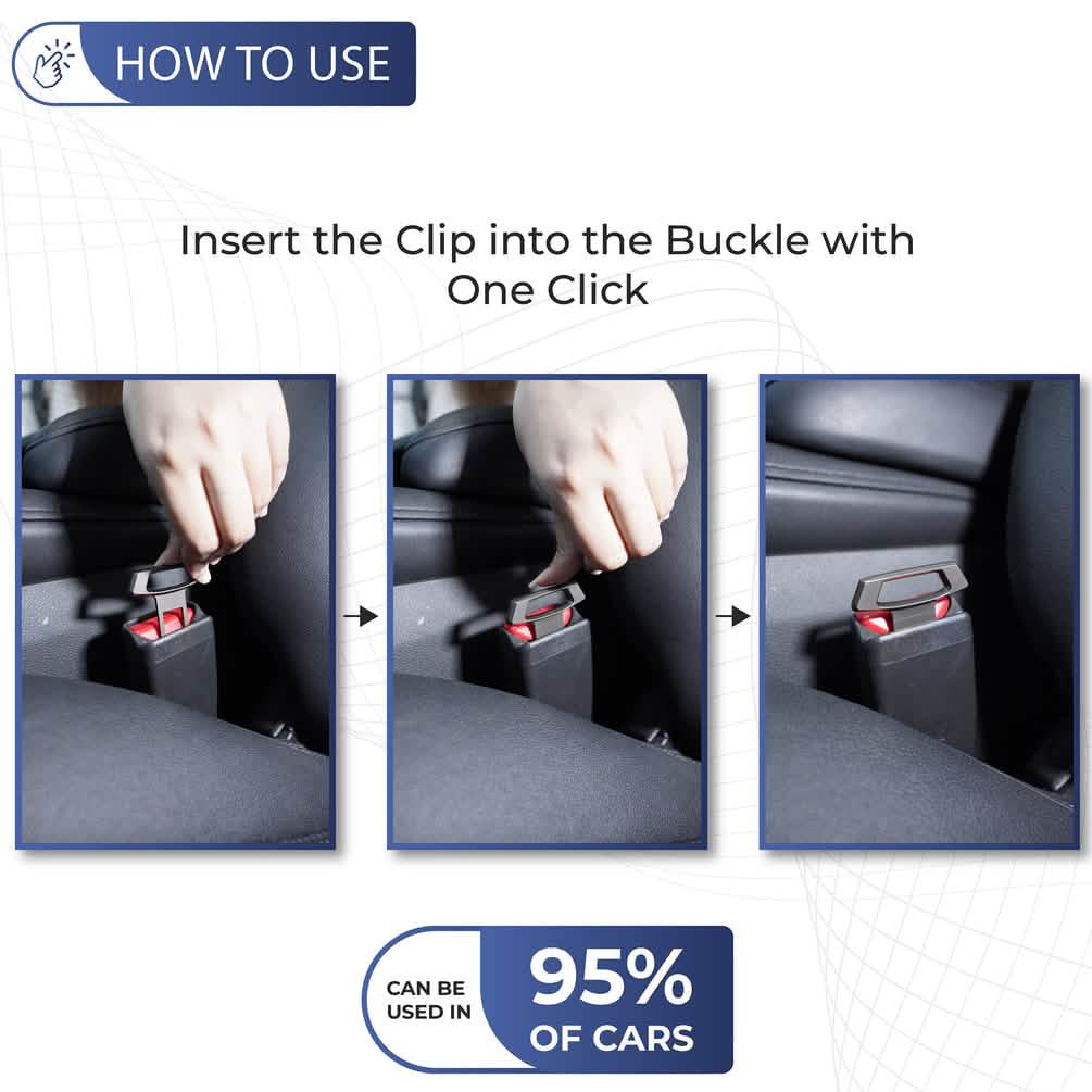4-Pack: Universal Safety Car Clip Seat Safety Accessories for Most Vehicle, Seat Belts Kit for Cars