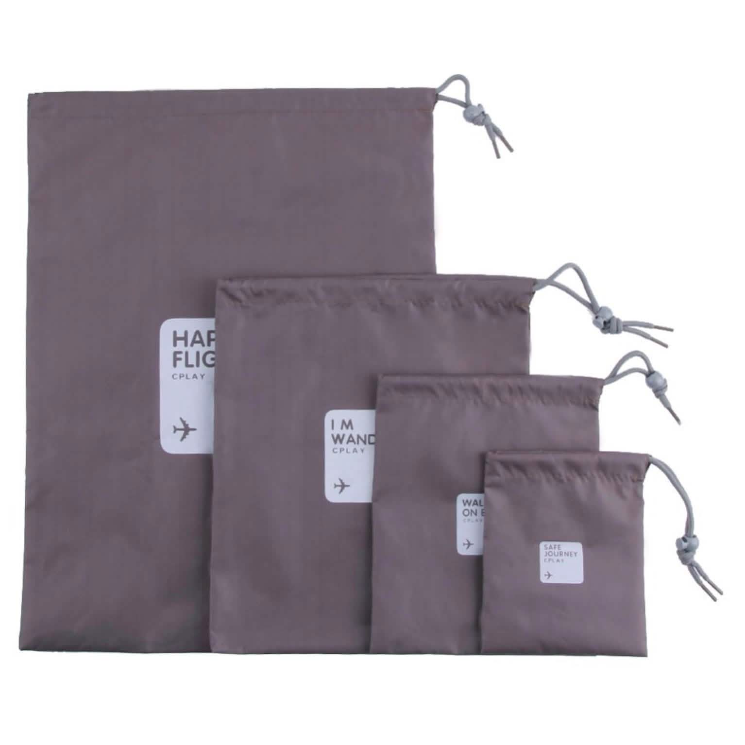 4-Pack: Waterproof Drawstring Bag Set