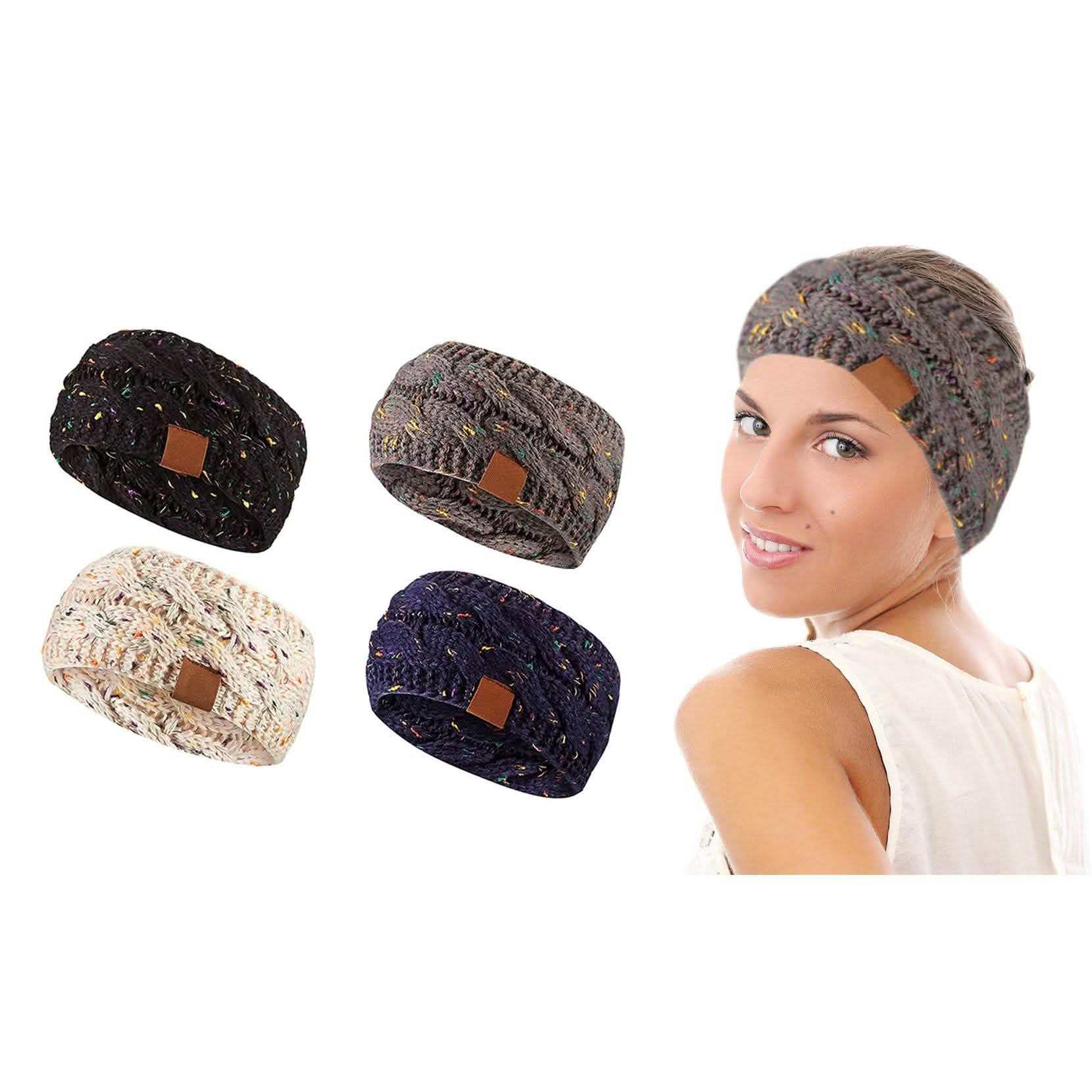4-Pack: Women Confetti Winter Headband Wrap And Ear Warmer