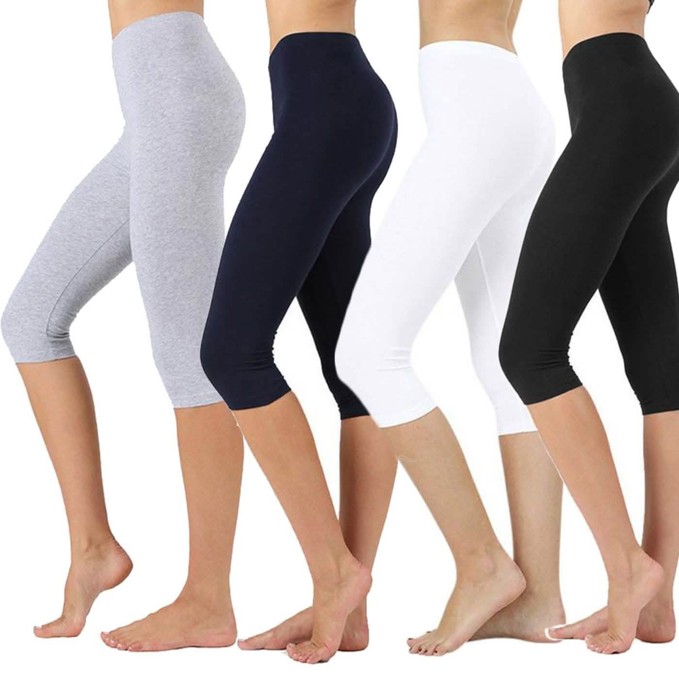 4-Pack: Women's Everyday Capri Leggings