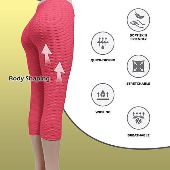 4-Pack: Women's High Waisted Anti Cellulite Solid Leggings