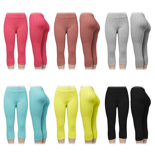4-Pack: Women's High Waisted Anti Cellulite Solid Leggings