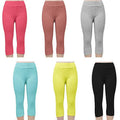 4-Pack: Women's High Waisted Anti Cellulite Solid Leggings