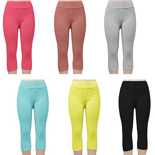 4-Pack: Women's High Waisted Anti Cellulite Solid Leggings