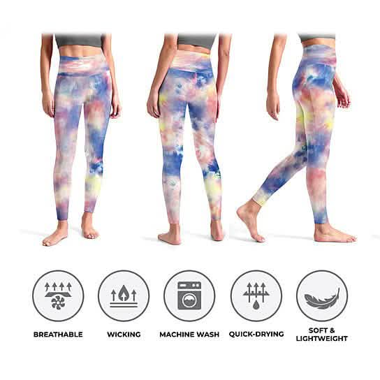 4-Pack: Women's High Waisted Ultra Soft Tie Dye Leggings