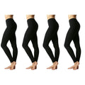 4-Pack: Women's Premium Cotton Full Length Leggings