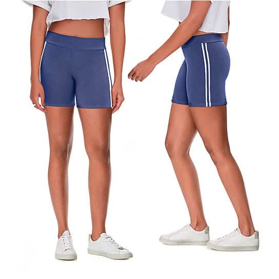 4-Pack: Women's Ultra-Soft Stretchy Athletic Workout Yoga Shorts with Stripes