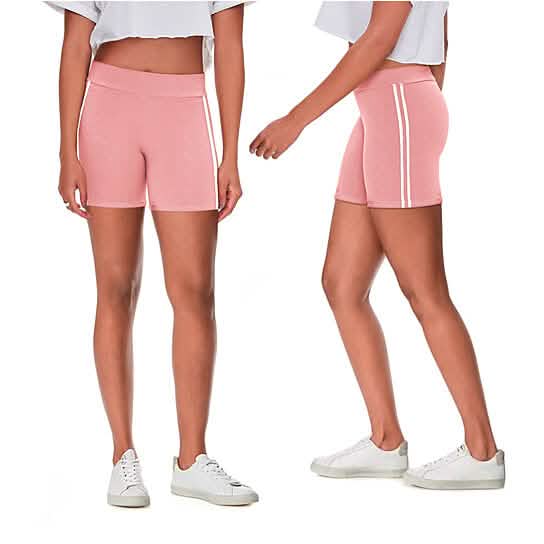 4-Pack: Women's Ultra-Soft Stretchy Athletic Workout Yoga Shorts with Stripes