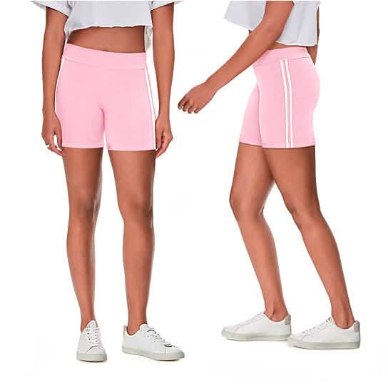 4-Pack: Women's Ultra-Soft Stretchy Athletic Workout Yoga Shorts with Stripes