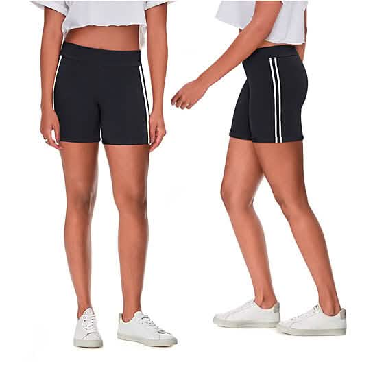 4-Pack: Women's Ultra-Soft Stretchy Athletic Workout Yoga Shorts with Stripes