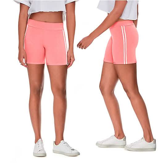 4-Pack: Women's Ultra-Soft Stretchy Athletic Workout Yoga Shorts with Stripes