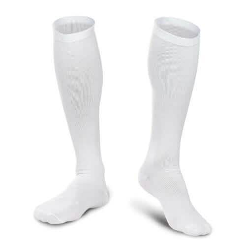 4-Pairs: White L/XL Compression Socks Running Sports Graduated Travel