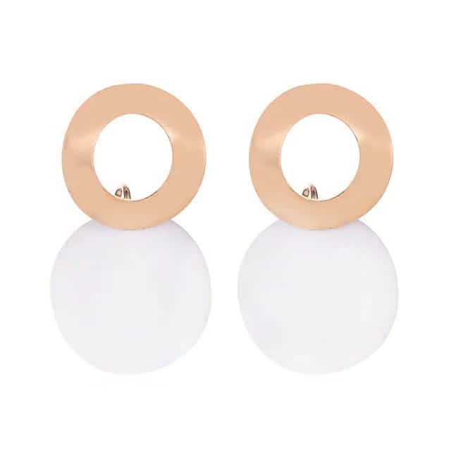4-Pairs: Women's Holiday Chrome Geometric Ball Earrings