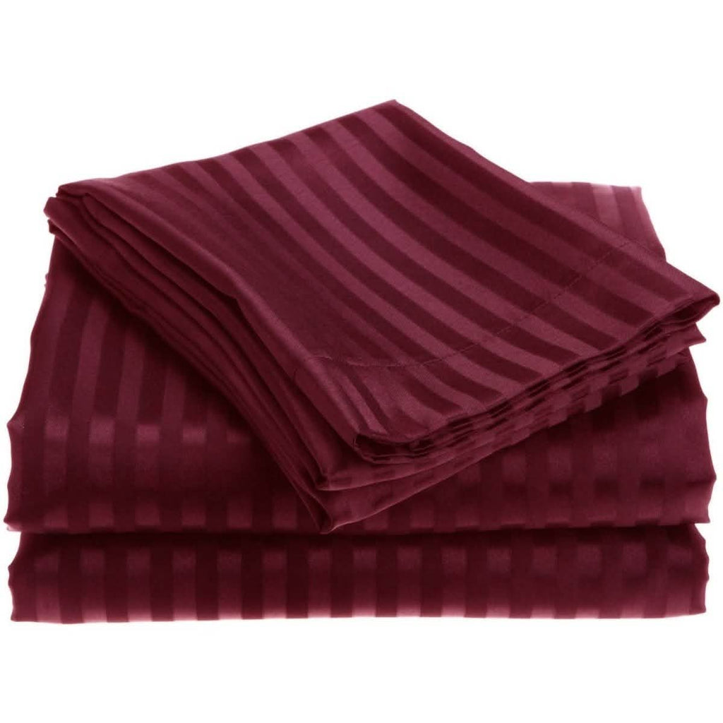 4-Piece: 1800 Series Brushed Microfiber Dobby Striped Sheet Set