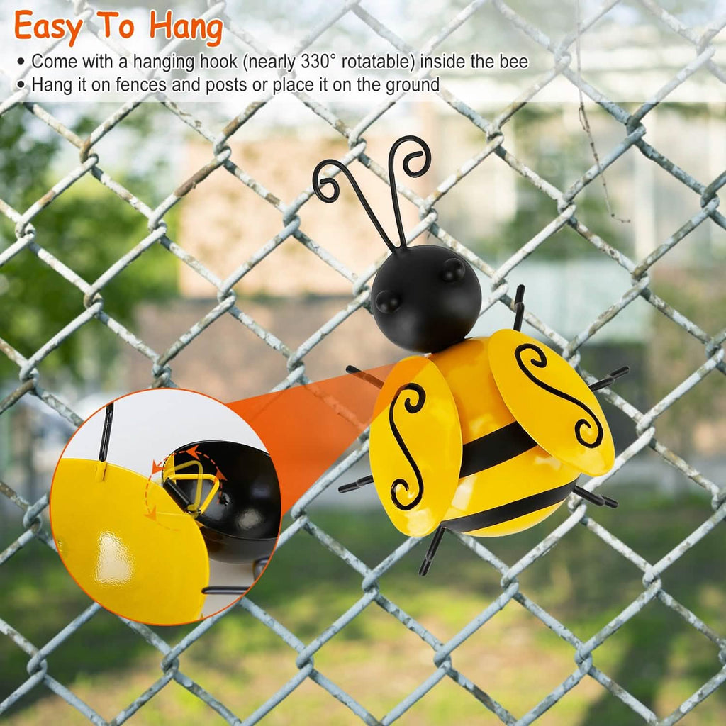 4-Piece: 3D Bumble Bee Ornament Set