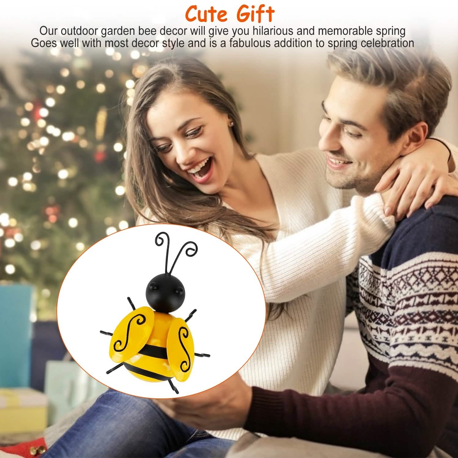 4-Piece: 3D Bumble Bee Ornament Set