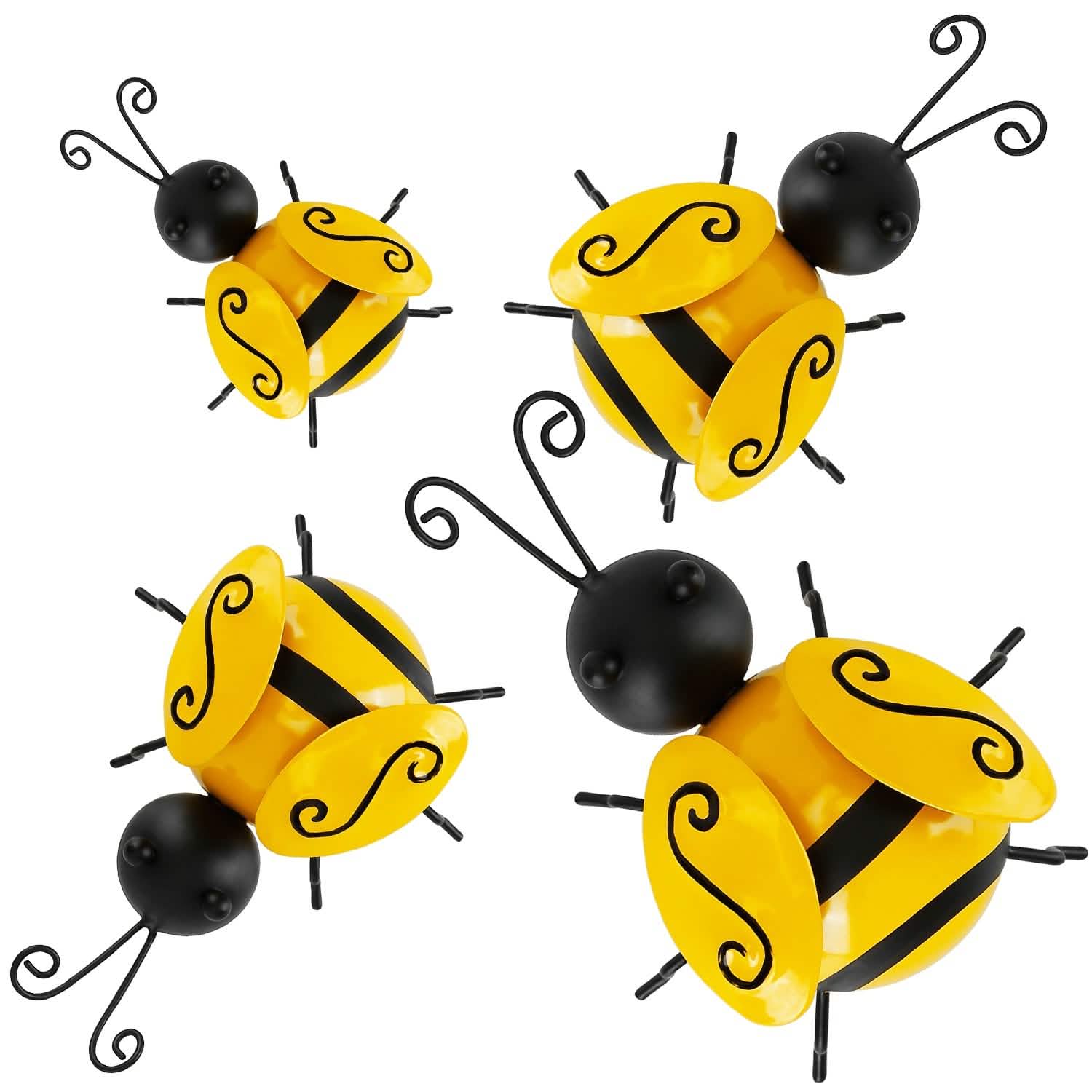 4-Piece: 3D Bumble Bee Ornament Set