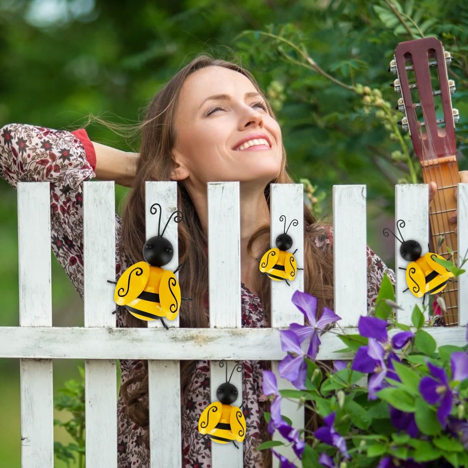 4-Piece: 3D Bumble Bee Ornament Set