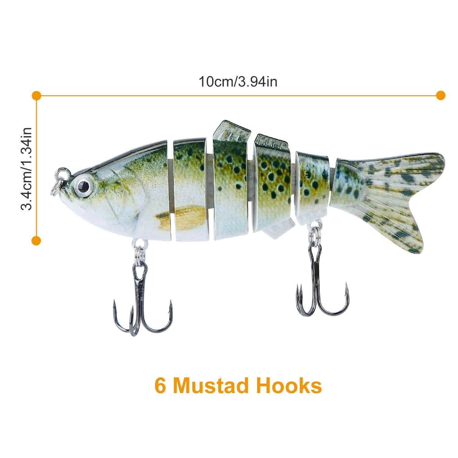 4-Piece: 6 Segment Multi Jointed Lifelike Fish Lures