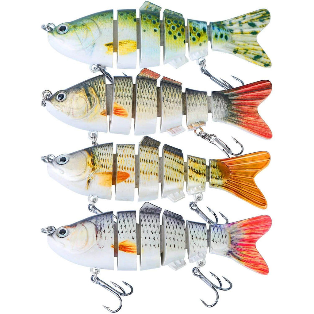 4-Piece: 6 Segment Multi Jointed Lifelike Fish Lures