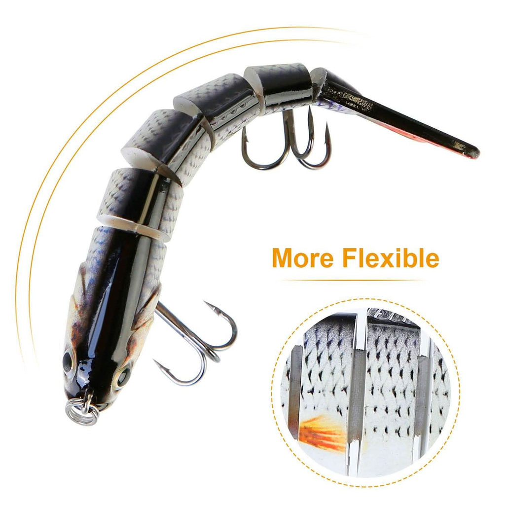 4-Piece: 6 Segment Multi Jointed Lifelike Fish Lures