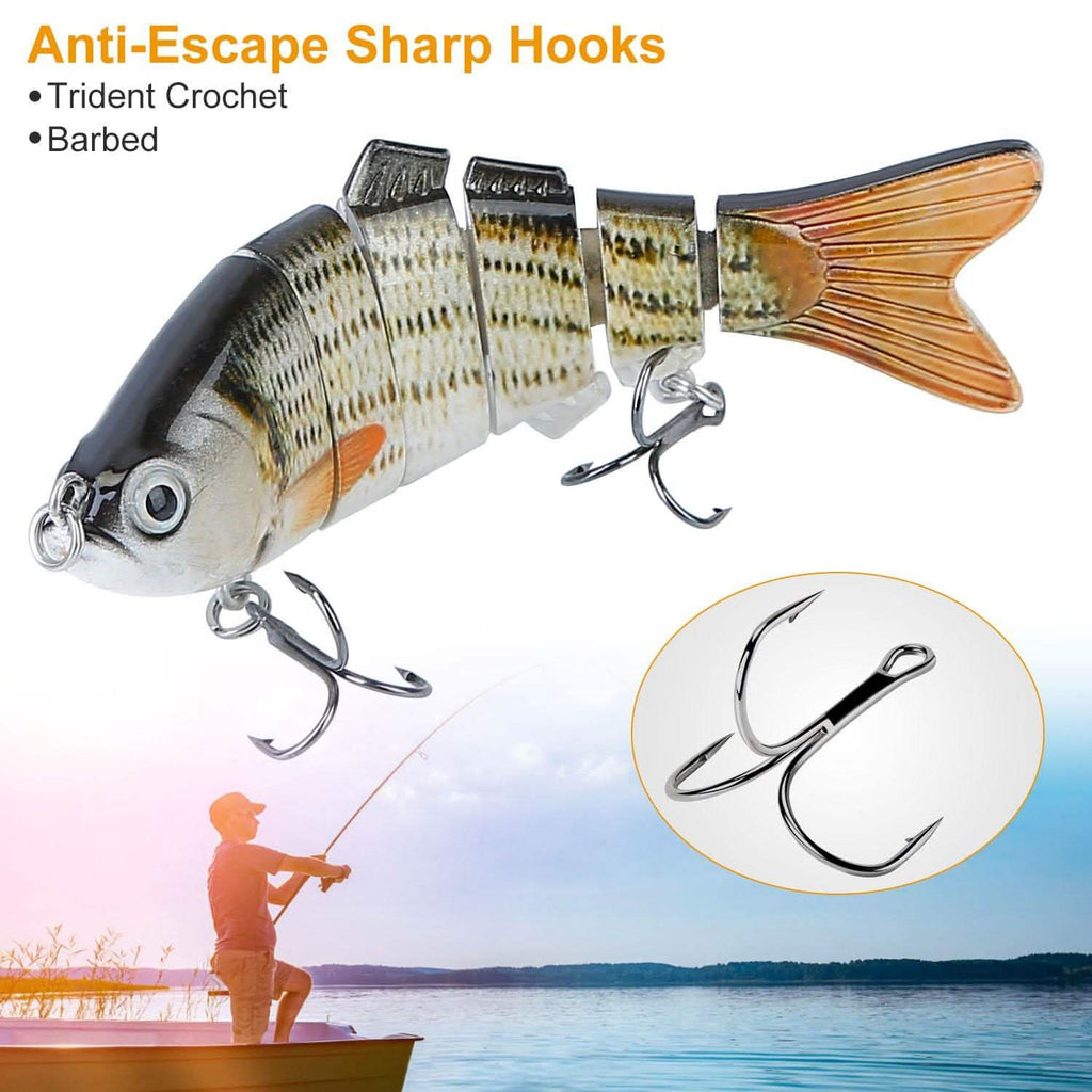 4-Piece: 6 Segment Multi Jointed Lifelike Fish Lures